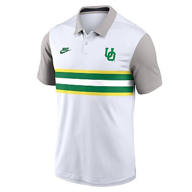 Men's Nike White/Gray Oregon Ducks Athletic Prep Legacy Logo Vapor Performance Polo