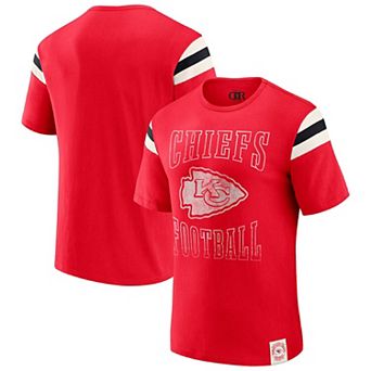 Men's Darius Rucker Collection by Fanatics Red Kansas City Chiefs Football Stripe Sleeve T-Shirt
