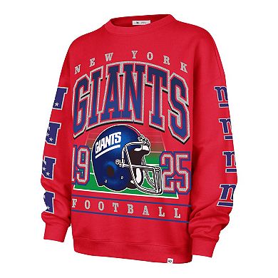 Women's '47 Red New York Giants Go Big Oversized Pullover Sweatshirt