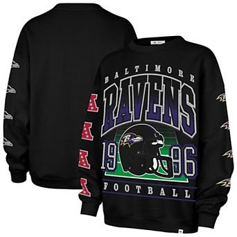 Women's '47 Black Baltimore Ravens Go Big Oversized Pullover Sweatshirt