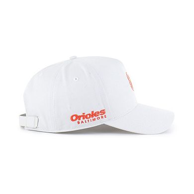 Men's '47 White Baltimore Orioles Foundational Pinch Offside Adjustable Hat