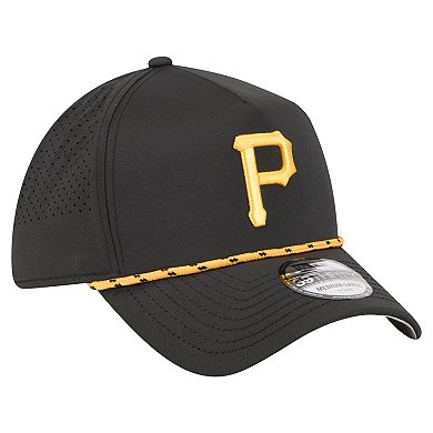Men's New Era Black Pittsburgh Pirates 39THIRTY A-Frame Perforated Flex Hat