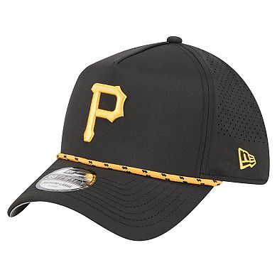 Men's New Era Black Pittsburgh Pirates 39THIRTY A-Frame Perforated Flex Hat