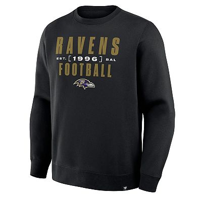 Men's Fanatics Black Baltimore Ravens Powerful Throw Legacy Pullover Sweatshirt