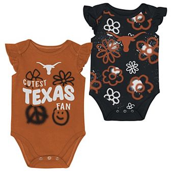 Girl's Newborn and Infant Outerstuff Texas Orange/Black Texas Longhorns Little Sunshine Two-Piece Bodysuit Set