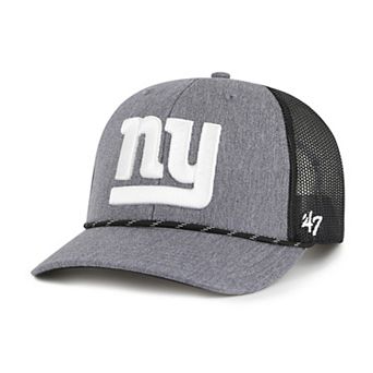 Men's '47 Heather Charcoal New York Giants Carbon Rope Trucker Adjustable Hat