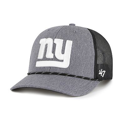Men's '47 Heather Charcoal New York Giants Carbon Rope Trucker Adjustable Hat