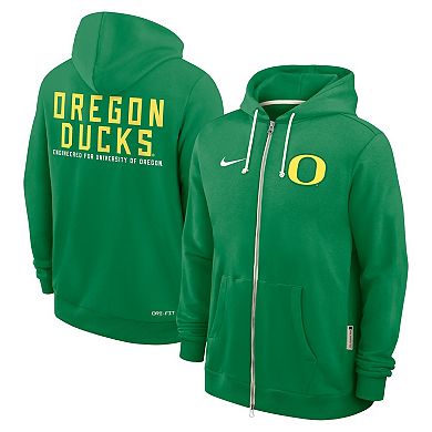 Men's Nike Green Oregon Ducks 2025 Sideline Standard Issue Dri-FIT Full-Zip Hoodie