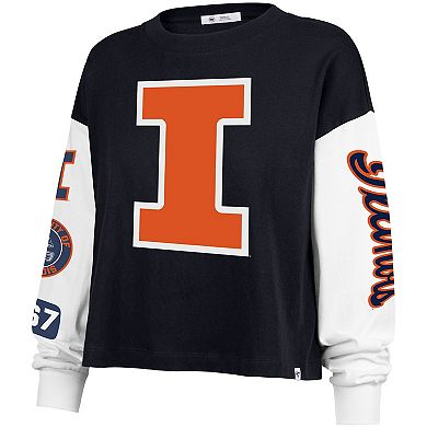 Women's '47 Navy Illinois Fighting Illini Sydney Long Sleeve T-Shirt