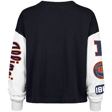 Women's '47 Navy Illinois Fighting Illini Sydney Long Sleeve T-Shirt