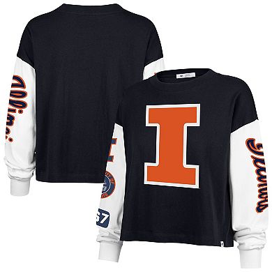 Women's '47 Navy Illinois Fighting Illini Sydney Long Sleeve T-Shirt