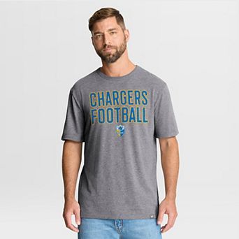 Men's Fanatics Heather Gray Los Angeles Chargers First Down Tribute Tri-Blend T-Shirt