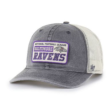 Men's '47 Charcoal Baltimore Ravens Canteen Relaxed Trucker Adjustable Hat