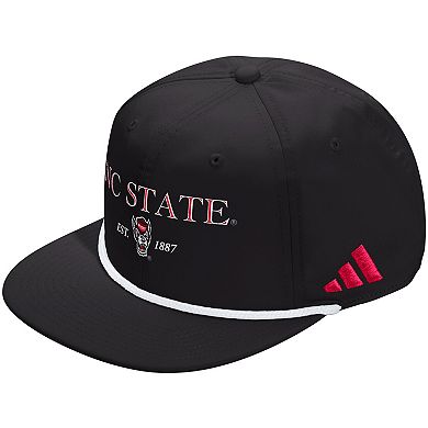 Unisex adidas Black NC State Wolfpack Seasonal Rope Adjustable Hat