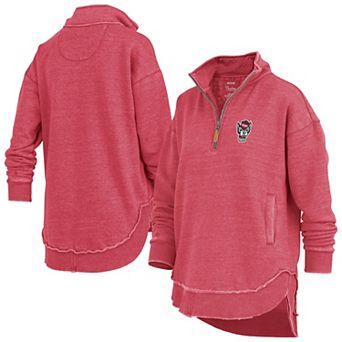 Women's Pressbox Red NC State Wolfpack Northfork Sojourn Poncho Quarter-Zip Sweatshirt