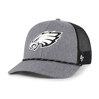 Men's '47 Heather Charcoal Philadelphia Eagles Carbon Rope Trucker Adjustable Hat
