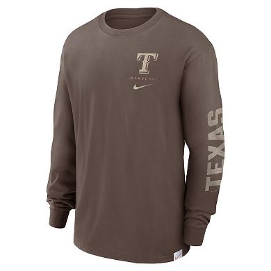 Men's Nike Light Brown Texas Rangers Statement Max90 Long Sleeve T-Shirt