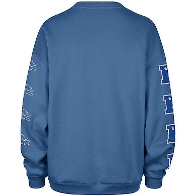 Women's '47 Blue Detroit Lions Go Big Oversized Pullover Sweatshirt