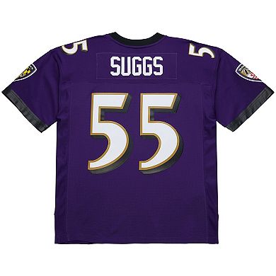 Men's Mitchell & Ness Terrell Suggs Purple Baltimore Ravens 2003 Legacy Replica Jersey