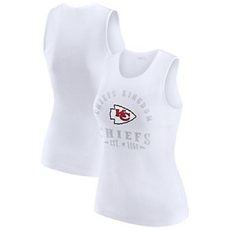 Women's WEAR by Erin Andrews White Kansas City Chiefs Ribbed Graphic Tank Top