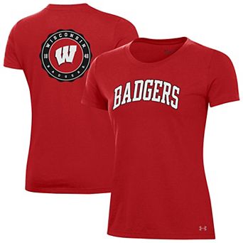 Women's Under Armour Red Wisconsin Badgers Essentials 2-Hit Performance T-Shirt