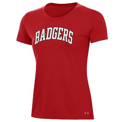Women's Under Armour Red Wisconsin Badgers Essentials 2-Hit Performance T-Shirt