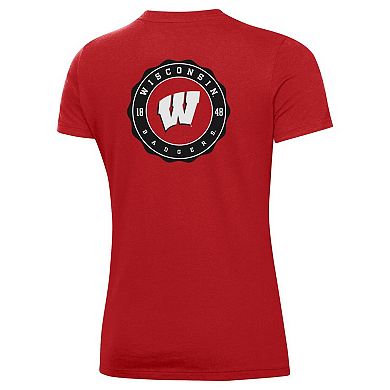 Women's Under Armour Red Wisconsin Badgers Essentials 2-Hit Performance T-Shirt
