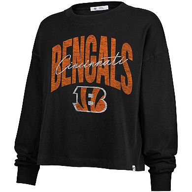 Women's '47 Cincinnati Bengals Muse Sydney Long Sleeve Cropped T-Shirt