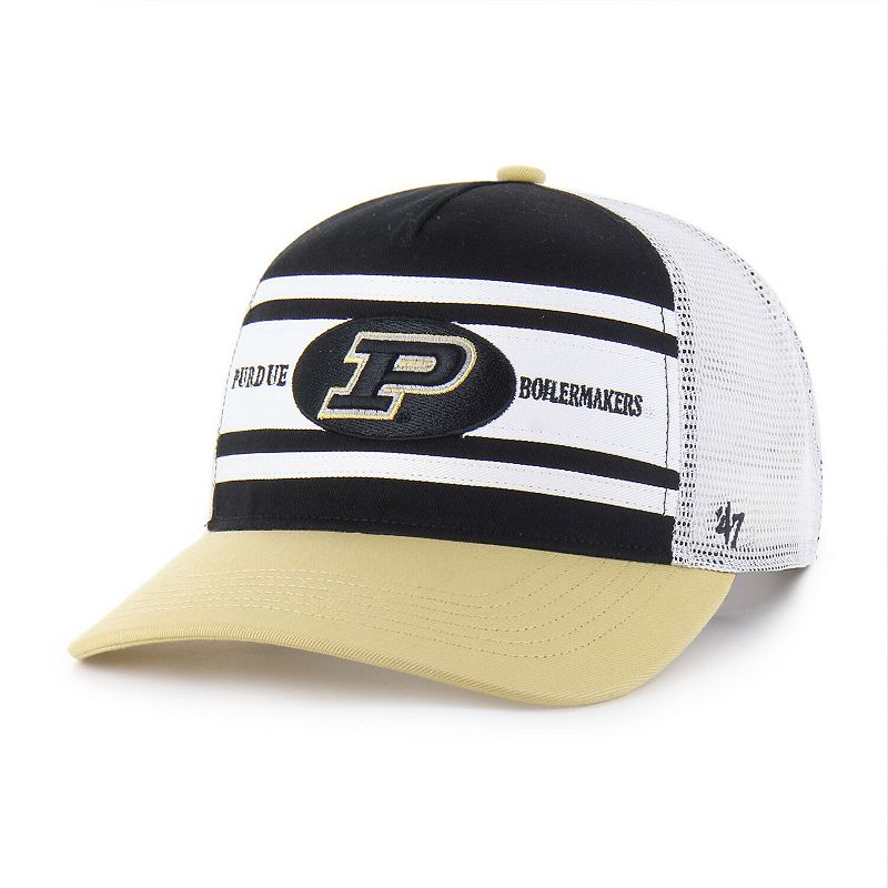 UPC 199019003505 product image for Youth '47 Black/Gold Purdue Boilermakers Super Stripe Hitch Adjustable Trucker H | upcitemdb.com
