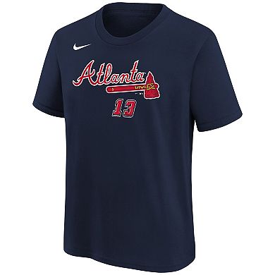 Toddler Nike Ronald Acu̱a Jr. Navy Atlanta Braves 2025 MLB Speedway Classic Name & Number T-Shirt