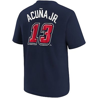 Toddler Nike Ronald Acu̱a Jr. Navy Atlanta Braves 2025 MLB Speedway Classic Name & Number T-Shirt