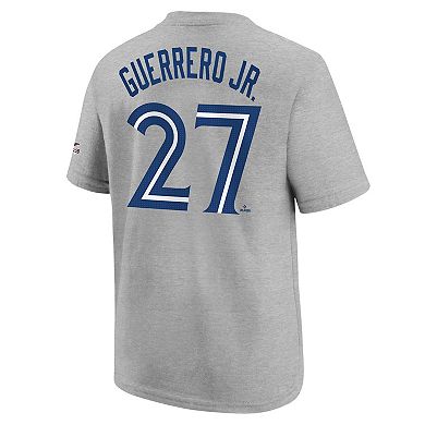 Youth Nike Vladimir Guerrero Jr. Heather Gray Toronto Blue Jays 2025 MLB All-Star Edition Name & Number T-Shirt