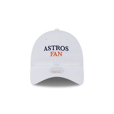 Women's New Era White Houston Astros Team Fan 9TWENTY Adjustable Hat