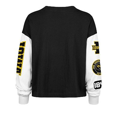 Women's '47 Black Iowa Hawkeyes Sydney Long Sleeve T-Shirt
