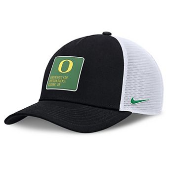 Men's Nike Black/White Oregon Ducks 2025 On-Field Rise Engineered Trucker Adjustable Hat