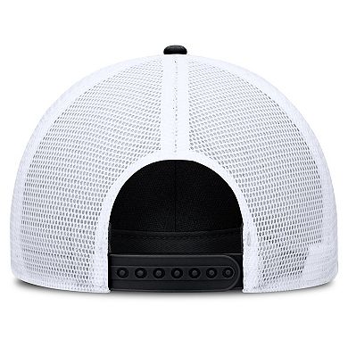 Men's Nike Black/White Oregon Ducks 2025 On-Field Rise Engineered Trucker Adjustable Hat