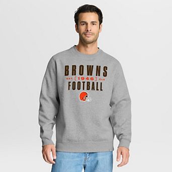 Men's Fanatics Heather Gray Cleveland Browns Powerful Throw Legacy Pullover Sweatshirt