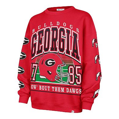 Women's '47 Red Georgia Bulldogs Go Big Oversized Pullover Sweatshirt