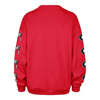 Women's '47 Red Georgia Bulldogs Go Big Oversized Pullover Sweatshirt