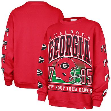 Women's '47 Red Georgia Bulldogs Go Big Oversized Pullover Sweatshirt