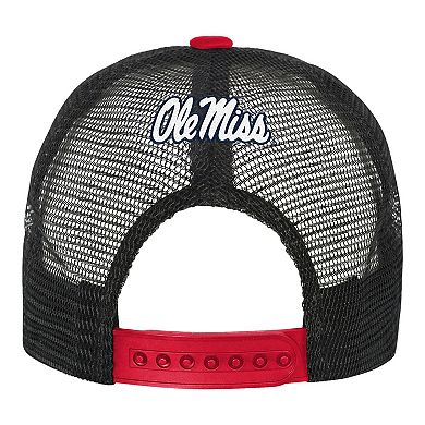 Youth Outerstuff Navy/Cream Ole Miss Rebels Modern Fan Trucker Adjustable Hat
