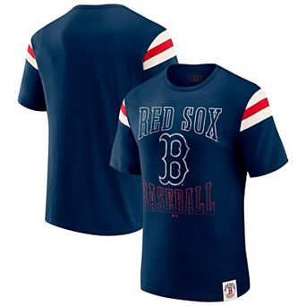 Men's Darius Rucker Collection by Fanatics Navy Boston Red Sox Distressed Sleeve Stripe T-Shirt