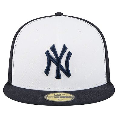 Men's New Era White/Navy New York Yankees Repeat 59FIFTY Fitted Hat