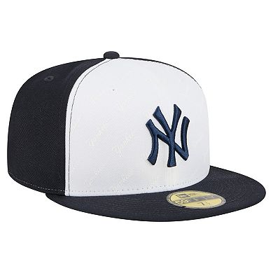 Men's New Era White/Navy New York Yankees Repeat 59FIFTY Fitted Hat