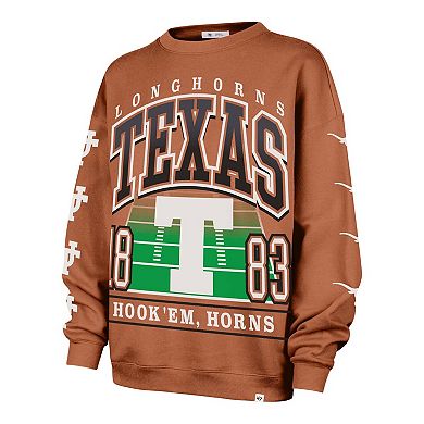 Women's '47 Texas Orange Texas Longhorns Go Big Oversized Pullover Sweatshirt