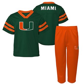 Toddler Outerstuff Green/Orange Miami Hurricanes Red Zone Two-Piece Top and Pants Set