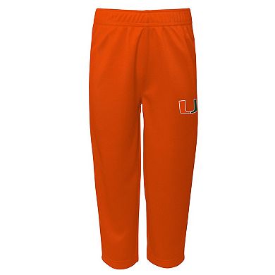 Toddler Outerstuff Green/Orange Miami Hurricanes Red Zone Two-Piece V-Neck Top and Pants Set