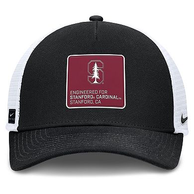 Men's Nike Black/White Stanford Cardinal 2025 On-Field Rise Engineered Trucker Adjustable Hat
