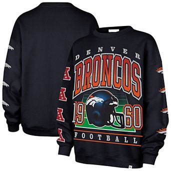 Women's '47 Navy Denver Broncos Go Big Oversized Pullover Sweatshirt