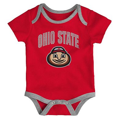Infant Outerstuff Ohio State Buckeyes All Day Play Three-Piece Bodysuit Set